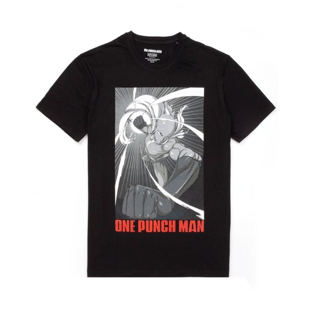 One Punch Man Mens Saitama T-Shirt / Black